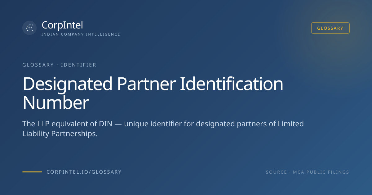 Designated Partner Identification Number (DPIN) — Glossary | CorpIntel