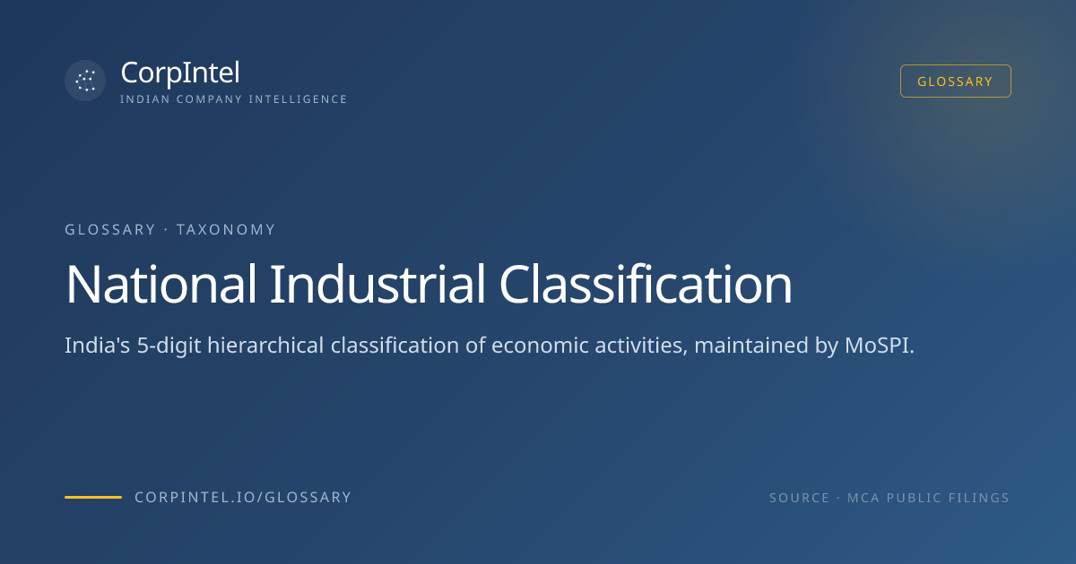 National Industrial Classification (NIC) — Glossary | CorpIntel