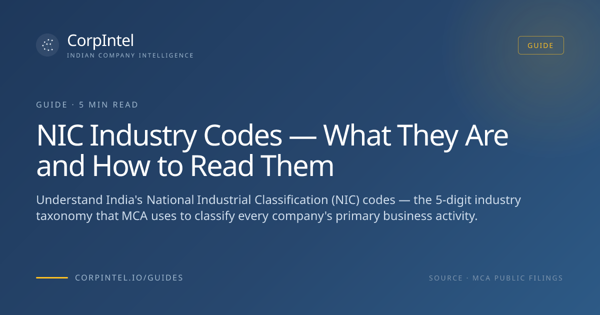 NIC Industry Codes — What They Are and How to Read Them | CorpIntel